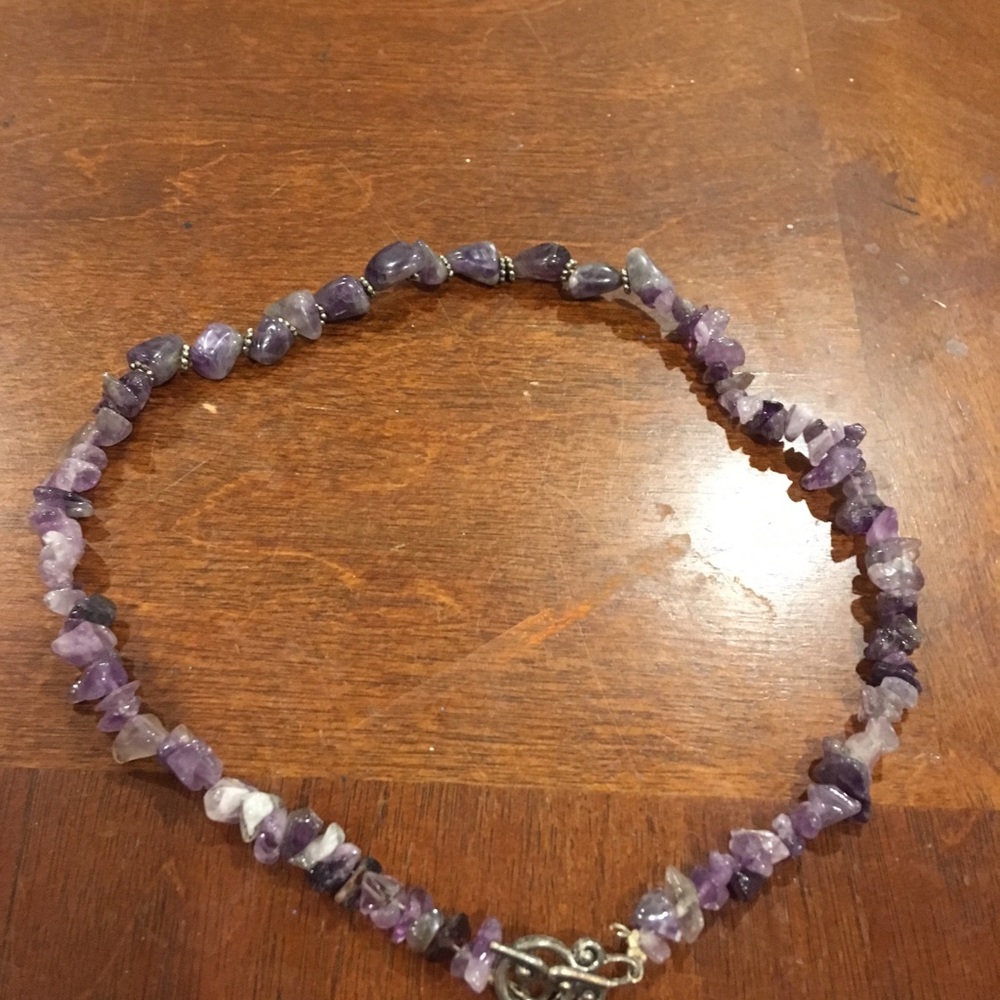 SALE Amethyst  necklace with bar closure